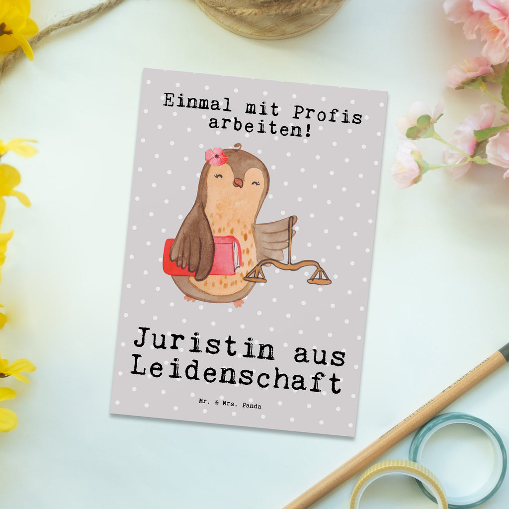 Postkarte Juristin aus Leidenschaft Geschenkkarte, Grußkarte, Karte, Einladung, Ansichtskarte, Geburtstagskarte, Einladungskarte, Dankeskarte, Beruf, Ausbildung, Jubiläum, Abschied, Rente, Kollege, Kollegin, Geschenk, Schenken, Arbeitskollege, Mitarbeiter, Firma, Danke, Dankeschön, Juristin, Anwältin, Jura Studium, Master of laws, Staatsexamen, Jurastudent, Anwaltskanzlei