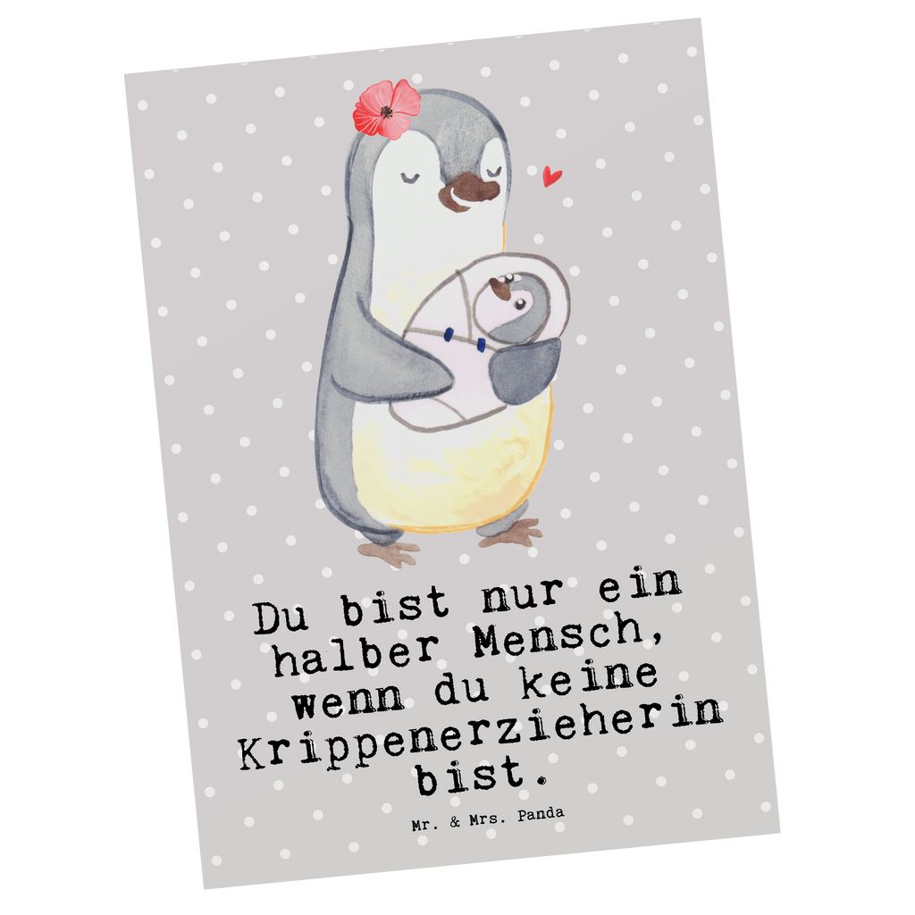 Postkarte Krippenerzieherin mit Herz Geschenkkarte, Grußkarte, Karte, Einladung, Ansichtskarte, Geburtstagskarte, Einladungskarte, Dankeskarte, Beruf, Ausbildung, Jubiläum, Abschied, Rente, Kollege, Kollegin, Geschenk, Schenken, Arbeitskollege, Mitarbeiter, Firma, Danke, Dankeschön, Krippenerzieherin, Kindertagesstätte, KITA, Eröffnung, Erzieherin, Pädagogin