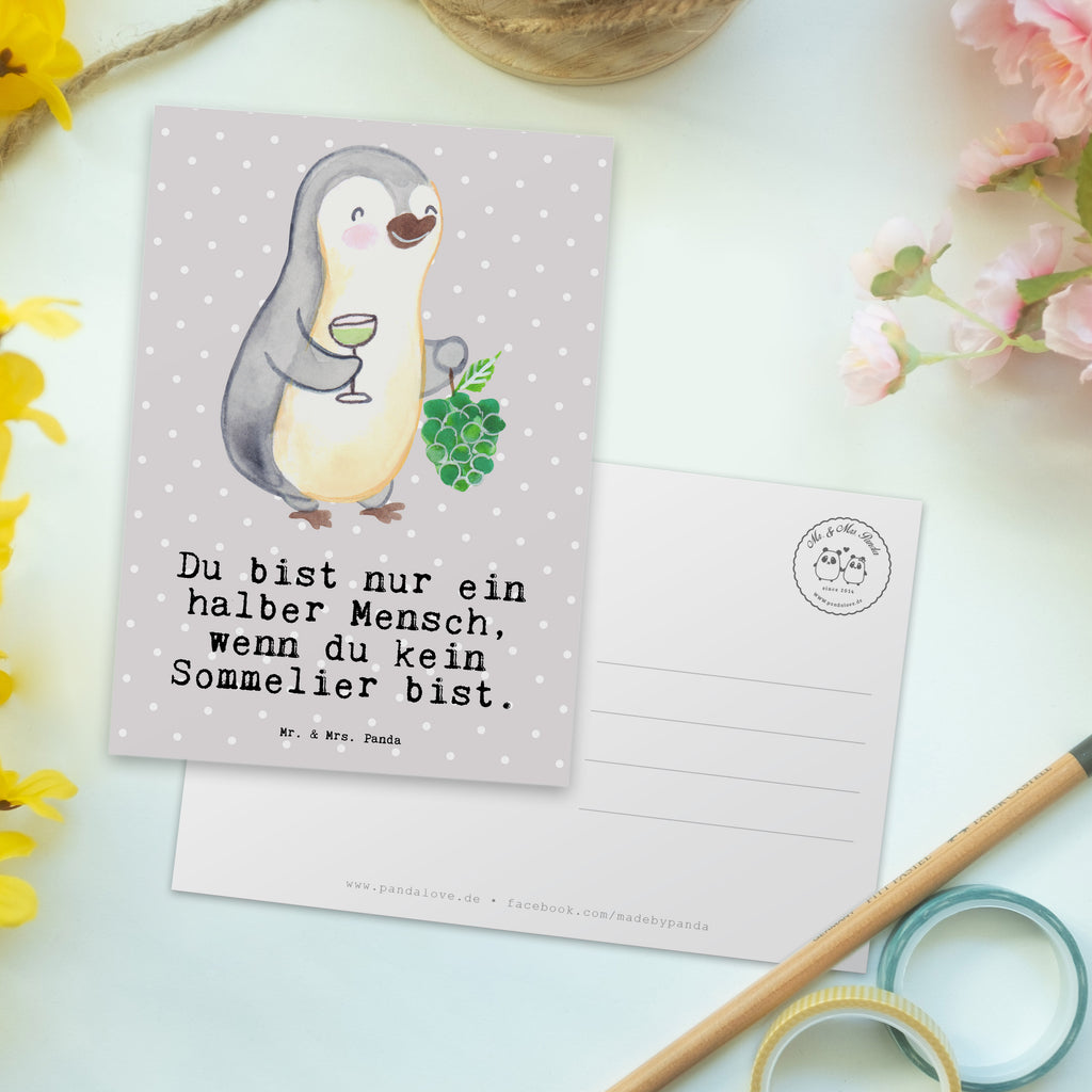 Postkarte Sommelier mit Herz Geschenkkarte, Grußkarte, Karte, Einladung, Ansichtskarte, Geburtstagskarte, Einladungskarte, Dankeskarte, Beruf, Ausbildung, Jubiläum, Abschied, Rente, Kollege, Kollegin, Geschenk, Schenken, Arbeitskollege, Mitarbeiter, Firma, Danke, Dankeschön