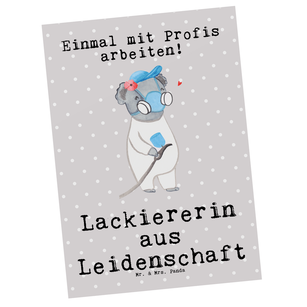 Postkarte Lackiererin aus Leidenschaft Geschenkkarte, Grußkarte, Karte, Einladung, Ansichtskarte, Geburtstagskarte, Einladungskarte, Dankeskarte, Beruf, Ausbildung, Jubiläum, Abschied, Rente, Kollege, Kollegin, Geschenk, Schenken, Arbeitskollege, Mitarbeiter, Firma, Danke, Dankeschön, Lackiererin, Lackierermeisterin, Werkstatt Lackiererin, Gesellenprüfung