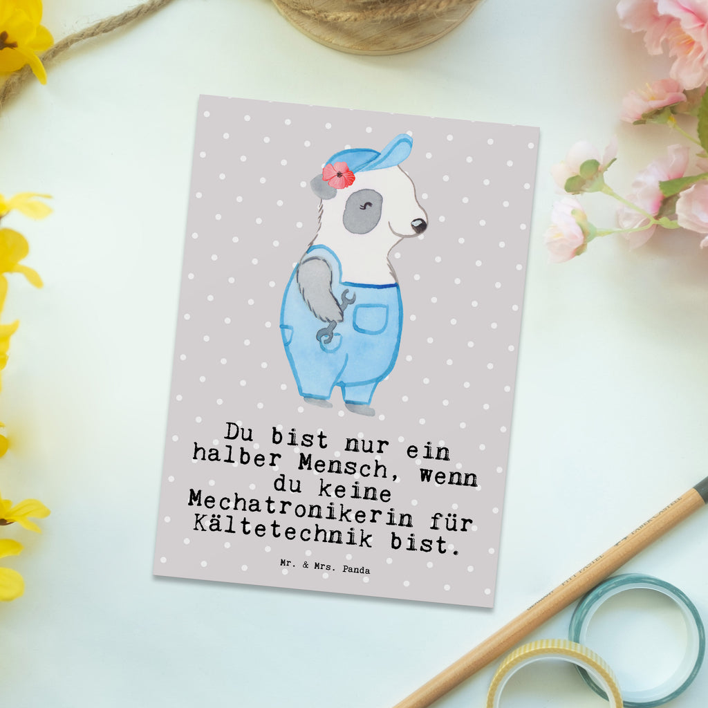 Postkarte Mechatronikerin für Kältetechnik mit Herz Geschenkkarte, Grußkarte, Karte, Einladung, Ansichtskarte, Geburtstagskarte, Einladungskarte, Beruf, Ausbildung, Jubiläum, Abschied, Rente, Kollege, Kollegin, Geschenk, Schenken, Arbeitskollege, Mitarbeiter, Firma, Danke, Dankeschön, Mechatronikerin für Kältetechnik, Gesellenprüfung