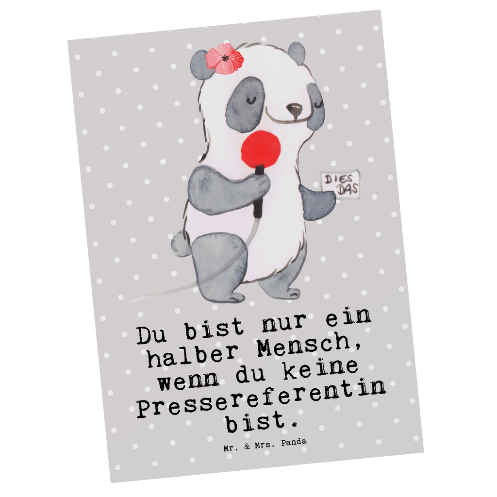 Postkarte Pressereferentin mit Herz Geschenkkarte, Grußkarte, Karte, Einladung, Ansichtskarte, Geburtstagskarte, Einladungskarte, Beruf, Ausbildung, Jubiläum, Abschied, Rente, Kollege, Kollegin, Geschenk, Schenken, Arbeitskollege, Mitarbeiter, Firma, Danke, Dankeschön, Pressereferentin, Pressemitarbeiterin, Presseagentur, Studium