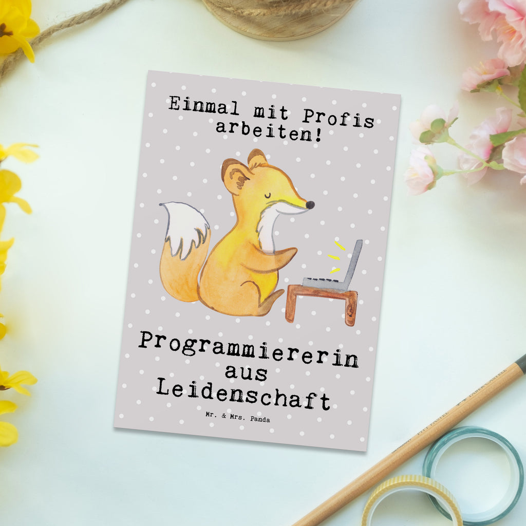 Postkarte Programmiererin aus Leidenschaft Geschenkkarte, Grußkarte, Karte, Einladung, Ansichtskarte, Geburtstagskarte, Einladungskarte, Dankeskarte, Beruf, Ausbildung, Jubiläum, Abschied, Rente, Kollege, Kollegin, Geschenk, Schenken, Arbeitskollege, Mitarbeiter, Firma, Danke, Dankeschön, Programmiererin, Softwareingenieurin, Softwarentwicklerin, Computerfreak, Datenverarbeiterin, Computerfachfrau, IT-Spezialistin, Nerd