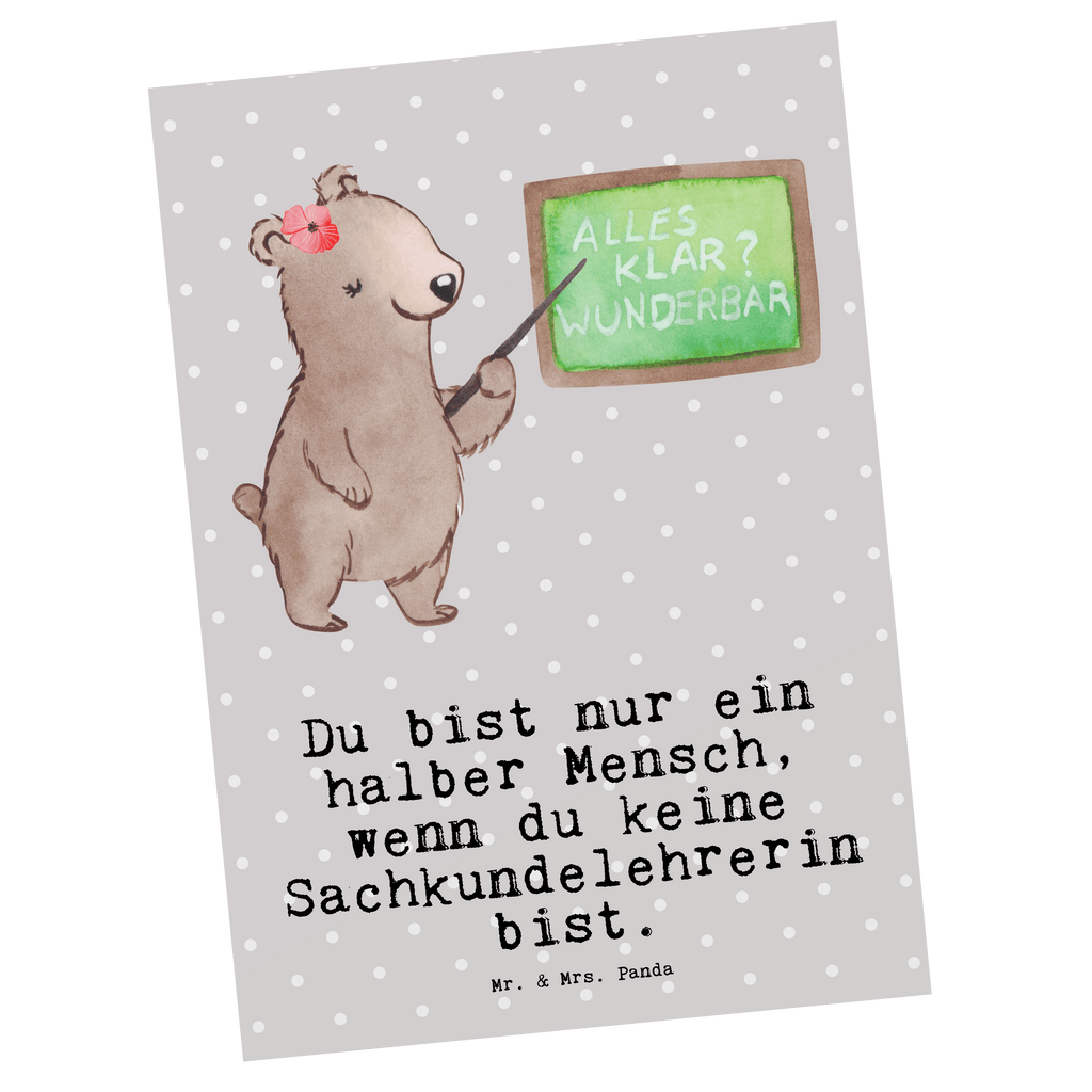 Postkarte Sachkundelehrerin mit Herz Geschenkkarte, Grußkarte, Karte, Einladung, Ansichtskarte, Geburtstagskarte, Einladungskarte, Dankeskarte, Beruf, Ausbildung, Jubiläum, Abschied, Rente, Kollege, Kollegin, Geschenk, Schenken, Arbeitskollege, Mitarbeiter, Firma, Danke, Dankeschön, Sachkundelehrerin, Sachkundeunterricht, Schule, Grundschule