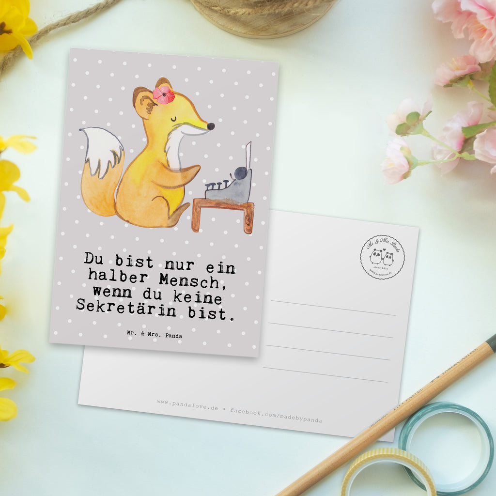 Postkarte Sekretärin mit Herz Geschenkkarte, Grußkarte, Karte, Einladung, Ansichtskarte, Geburtstagskarte, Einladungskarte, Dankeskarte, Beruf, Ausbildung, Jubiläum, Abschied, Rente, Kollege, Kollegin, Geschenk, Schenken, Arbeitskollege, Mitarbeiter, Firma, Danke, Dankeschön