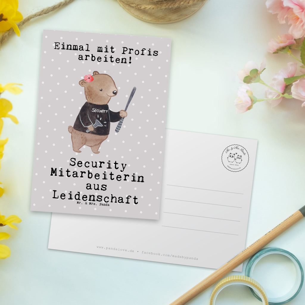 Postkarte Security Mitarbeiterin aus Leidenschaft Geschenkkarte, Grußkarte, Karte, Einladung, Ansichtskarte, Geburtstagskarte, Einladungskarte, Beruf, Ausbildung, Jubiläum, Abschied, Rente, Kollege, Kollegin, Geschenk, Schenken, Arbeitskollege, Mitarbeiter, Firma, Danke, Dankeschön