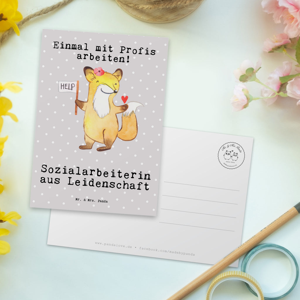 Postkarte Sozialarbeiterin aus Leidenschaft Geschenkkarte, Grußkarte, Karte, Einladung, Ansichtskarte, Geburtstagskarte, Einladungskarte, Dankeskarte, Beruf, Ausbildung, Jubiläum, Abschied, Rente, Kollege, Kollegin, Geschenk, Schenken, Arbeitskollege, Mitarbeiter, Firma, Danke, Dankeschön