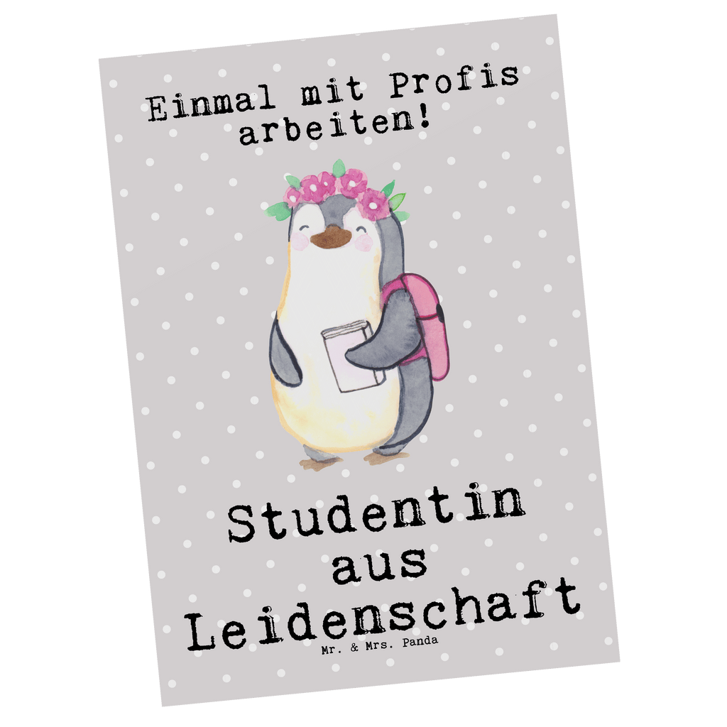 Postkarte Studentin aus Leidenschaft Geschenkkarte, Grußkarte, Karte, Einladung, Ansichtskarte, Geburtstagskarte, Einladungskarte, Dankeskarte, Beruf, Ausbildung, Jubiläum, Abschied, Rente, Kollege, Kollegin, Geschenk, Schenken, Arbeitskollege, Mitarbeiter, Firma, Danke, Dankeschön