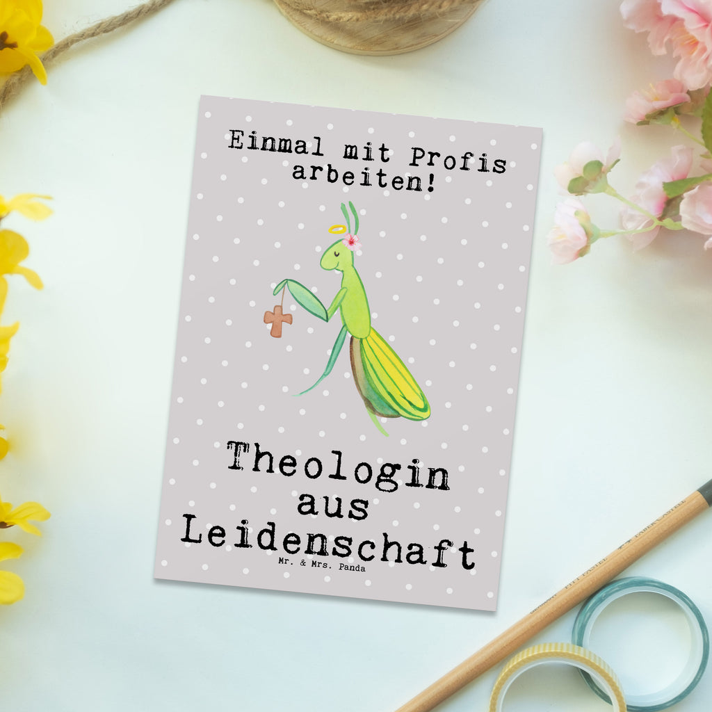 Postkarte Theologin aus Leidenschaft Geschenkkarte, Grußkarte, Karte, Einladung, Ansichtskarte, Geburtstagskarte, Einladungskarte, Beruf, Ausbildung, Jubiläum, Abschied, Rente, Kollege, Kollegin, Geschenk, Schenken, Arbeitskollege, Mitarbeiter, Firma, Danke, Dankeschön