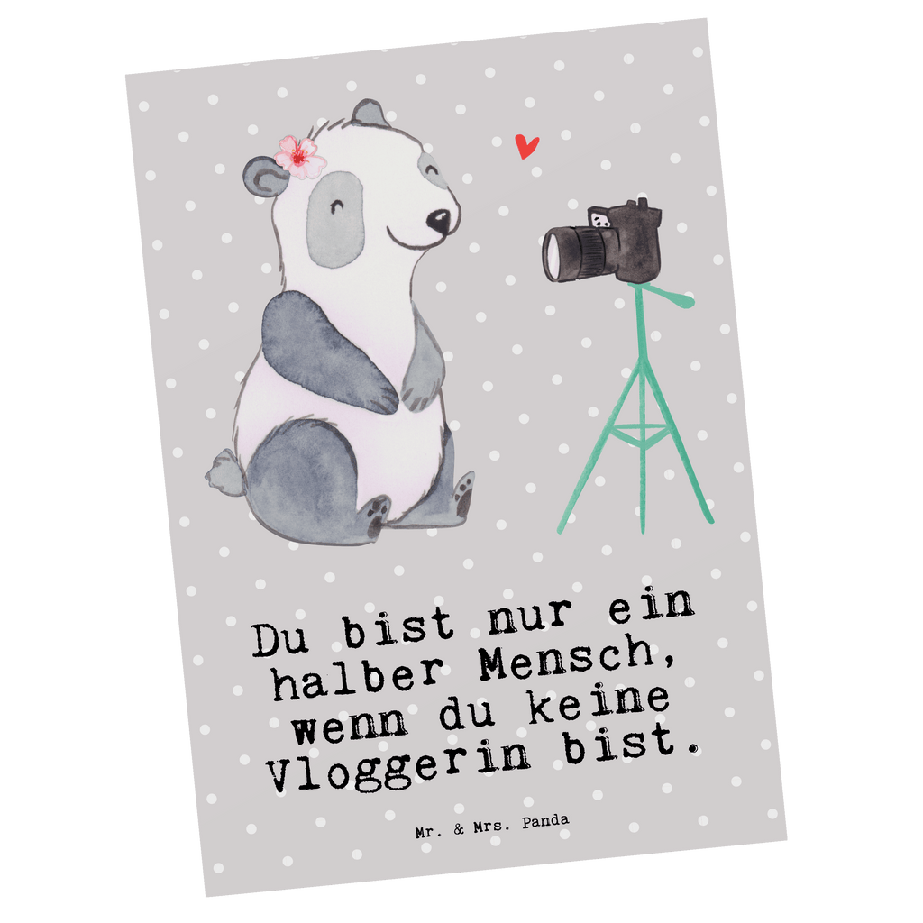 Postkarte Vloggerin mit Herz Geschenkkarte, Grußkarte, Karte, Einladung, Ansichtskarte, Geburtstagskarte, Einladungskarte, Dankeskarte, Beruf, Ausbildung, Jubiläum, Abschied, Rente, Kollege, Kollegin, Geschenk, Schenken, Arbeitskollege, Mitarbeiter, Firma, Danke, Dankeschön