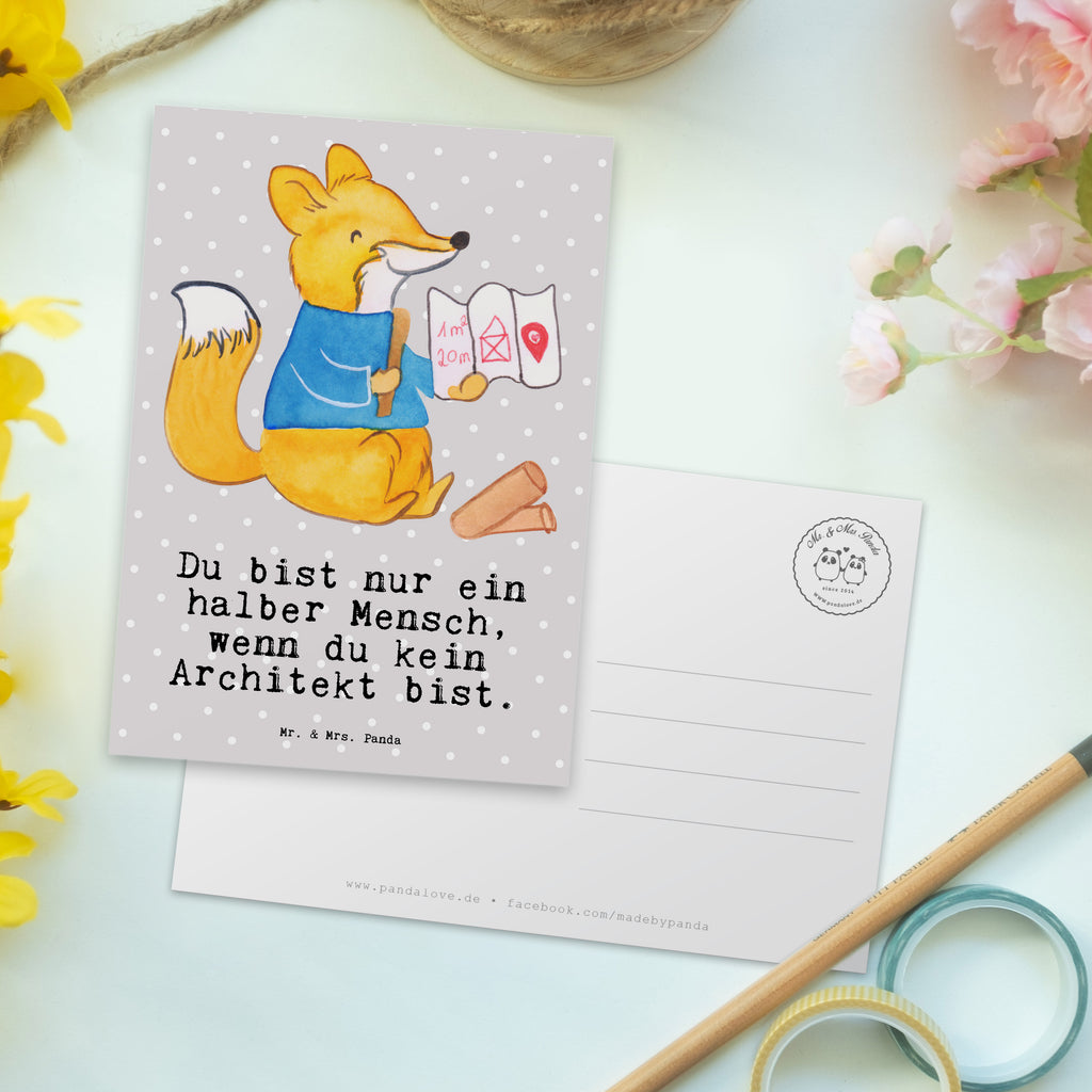 Postkarte Architekt mit Herz Geschenkkarte, Grußkarte, Karte, Einladung, Ansichtskarte, Geburtstagskarte, Einladungskarte, Dankeskarte, Beruf, Ausbildung, Jubiläum, Abschied, Rente, Kollege, Kollegin, Geschenk, Schenken, Arbeitskollege, Mitarbeiter, Firma, Danke, Dankeschön, Architekt, Innenarchitekt, Architekturbüro, Bauarbeiter