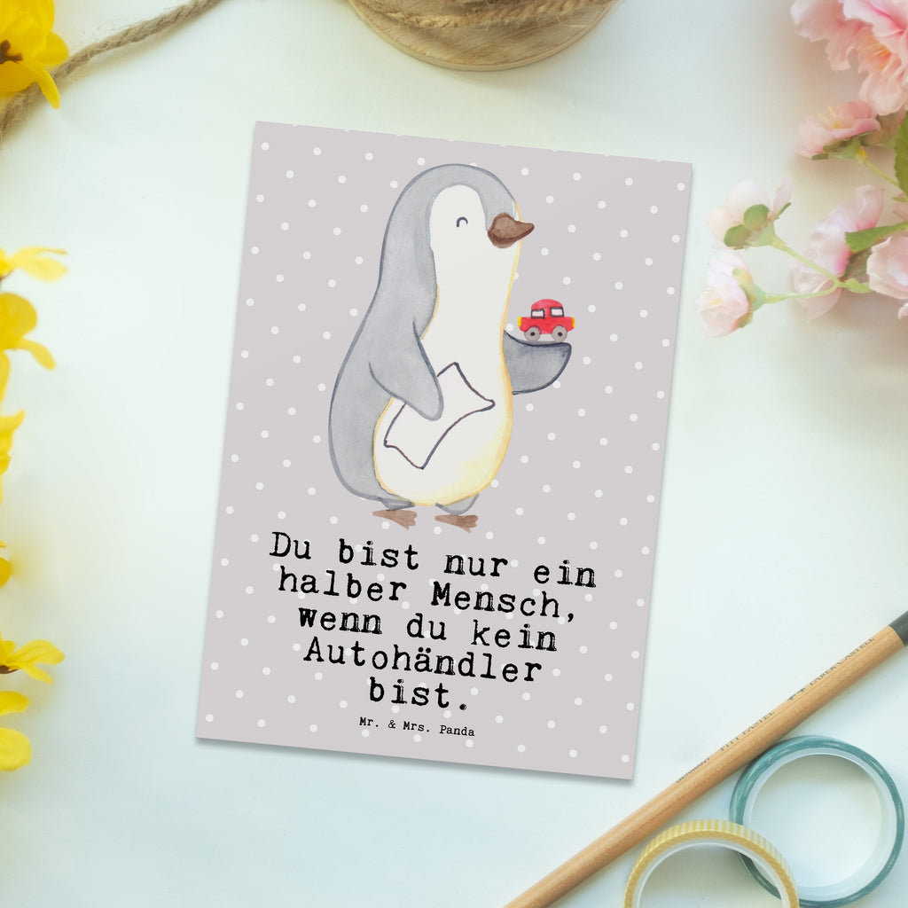 Postkarte Autohändler mit Herz Geschenkkarte, Grußkarte, Karte, Einladung, Ansichtskarte, Geburtstagskarte, Einladungskarte, Dankeskarte, Beruf, Ausbildung, Jubiläum, Abschied, Rente, Kollege, Kollegin, Geschenk, Schenken, Arbeitskollege, Mitarbeiter, Firma, Danke, Dankeschön, Autohändler, Eröffnung Autohaus, Autohandel, Gebrauchtwagenhändler, Autoverkäufer