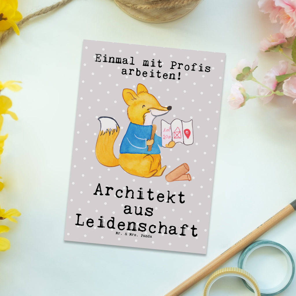 Postkarte Architekt aus Leidenschaft Geschenkkarte, Grußkarte, Karte, Einladung, Ansichtskarte, Geburtstagskarte, Einladungskarte, Dankeskarte, Beruf, Ausbildung, Jubiläum, Abschied, Rente, Kollege, Kollegin, Geschenk, Schenken, Arbeitskollege, Mitarbeiter, Firma, Danke, Dankeschön, Architekt, Innenarchitekt, Architekturbüro, Bauarbeiter