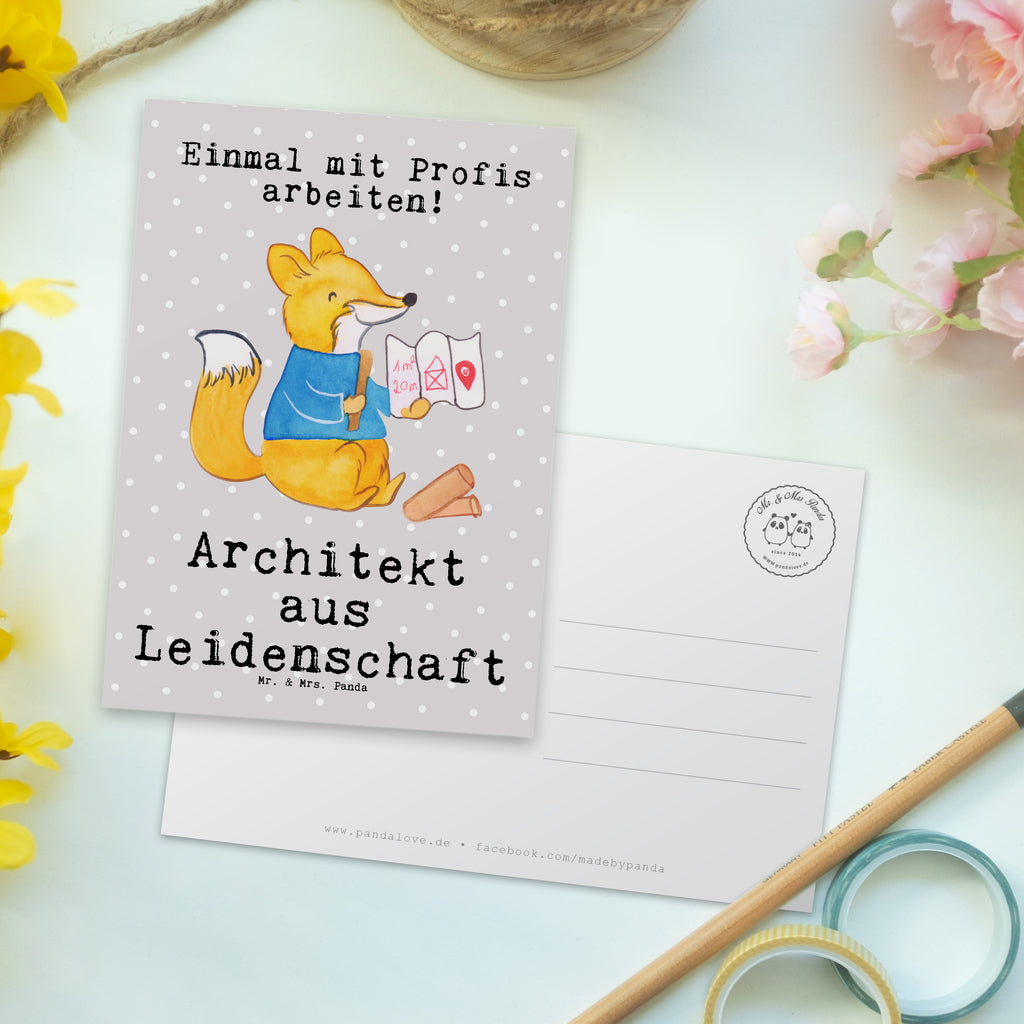 Postkarte Architekt aus Leidenschaft Geschenkkarte, Grußkarte, Karte, Einladung, Ansichtskarte, Geburtstagskarte, Einladungskarte, Dankeskarte, Beruf, Ausbildung, Jubiläum, Abschied, Rente, Kollege, Kollegin, Geschenk, Schenken, Arbeitskollege, Mitarbeiter, Firma, Danke, Dankeschön, Architekt, Innenarchitekt, Architekturbüro, Bauarbeiter