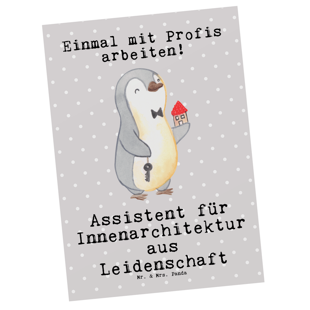 Postkarte Assistent für Innenarchitektur aus Leidenschaft Geschenkkarte, Grußkarte, Karte, Einladung, Ansichtskarte, Geburtstagskarte, Einladungskarte, Beruf, Ausbildung, Jubiläum, Abschied, Rente, Kollege, Kollegin, Geschenk, Schenken, Arbeitskollege, Mitarbeiter, Firma, Danke, Dankeschön