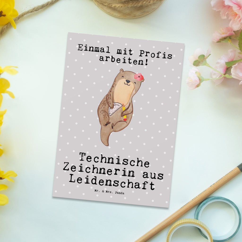 Postkarte Technische Zeichnerin aus Leidenschaft Geschenkkarte, Grußkarte, Karte, Einladung, Ansichtskarte, Geburtstagskarte, Einladungskarte, Beruf, Ausbildung, Jubiläum, Abschied, Rente, Kollege, Kollegin, Geschenk, Schenken, Arbeitskollege, Mitarbeiter, Firma, Danke, Dankeschön