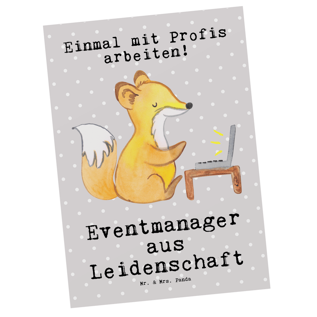 Postkarte Eventmanager aus Leidenschaft Geschenkkarte, Grußkarte, Karte, Einladung, Ansichtskarte, Geburtstagskarte, Einladungskarte, Beruf, Ausbildung, Jubiläum, Abschied, Rente, Kollege, Kollegin, Geschenk, Schenken, Arbeitskollege, Mitarbeiter, Firma, Danke, Dankeschön, Eventmanager, Veranstalter, Promoter