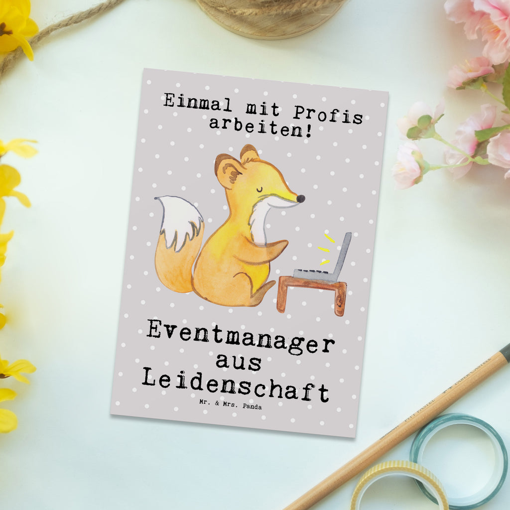 Postkarte Eventmanager aus Leidenschaft Geschenkkarte, Grußkarte, Karte, Einladung, Ansichtskarte, Geburtstagskarte, Einladungskarte, Beruf, Ausbildung, Jubiläum, Abschied, Rente, Kollege, Kollegin, Geschenk, Schenken, Arbeitskollege, Mitarbeiter, Firma, Danke, Dankeschön, Eventmanager, Veranstalter, Promoter