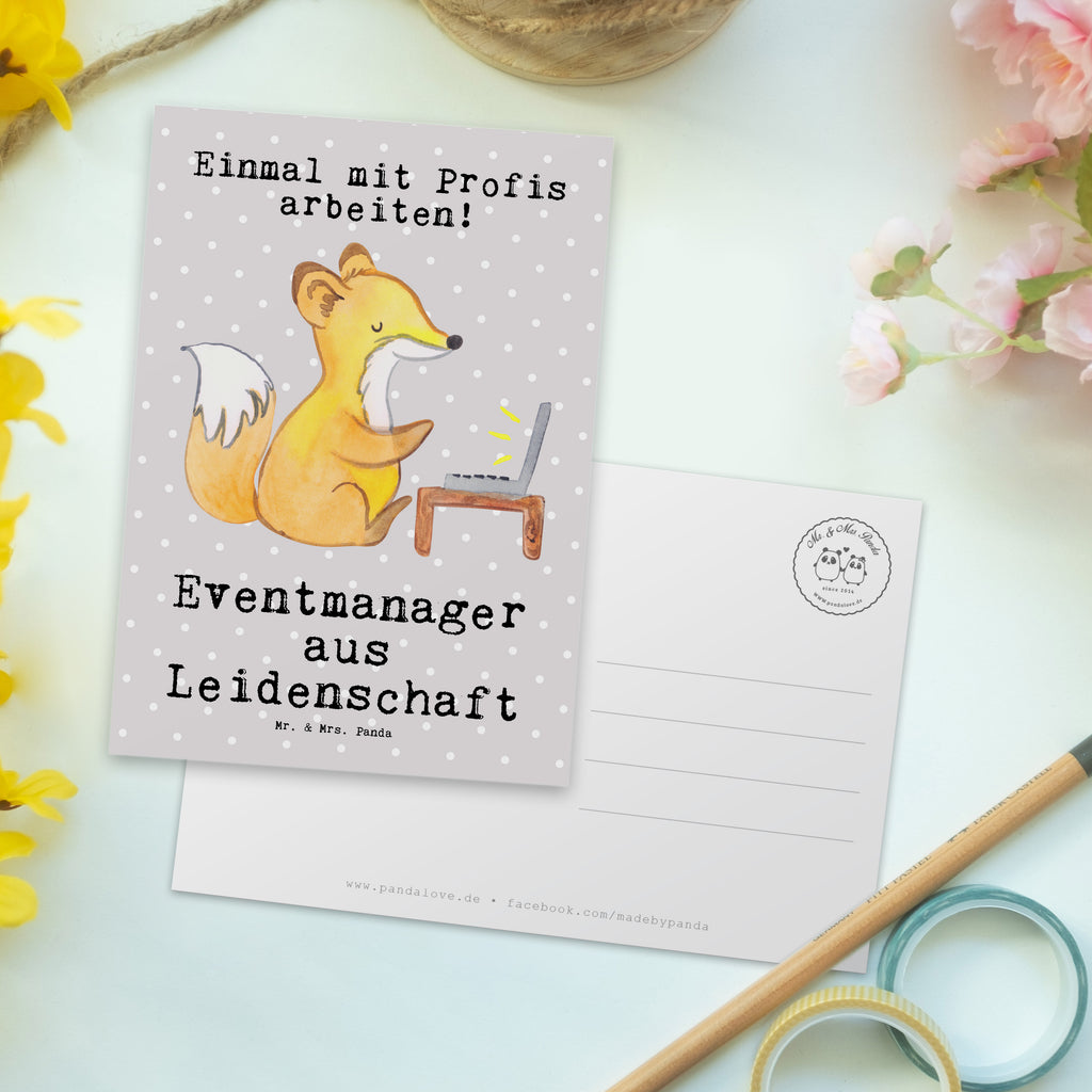 Postkarte Eventmanager aus Leidenschaft Geschenkkarte, Grußkarte, Karte, Einladung, Ansichtskarte, Geburtstagskarte, Einladungskarte, Beruf, Ausbildung, Jubiläum, Abschied, Rente, Kollege, Kollegin, Geschenk, Schenken, Arbeitskollege, Mitarbeiter, Firma, Danke, Dankeschön, Eventmanager, Veranstalter, Promoter