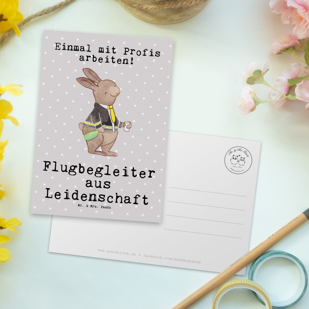 Postkarte Flugbegleiter aus Leidenschaft Geschenkkarte, Grußkarte, Karte, Einladung, Ansichtskarte, Geburtstagskarte, Einladungskarte, Dankeskarte, Beruf, Ausbildung, Jubiläum, Abschied, Rente, Kollege, Kollegin, Geschenk, Schenken, Arbeitskollege, Mitarbeiter, Firma, Danke, Dankeschön, Flugbegleiter, Steward, Flugsteward, Flight-Attendant