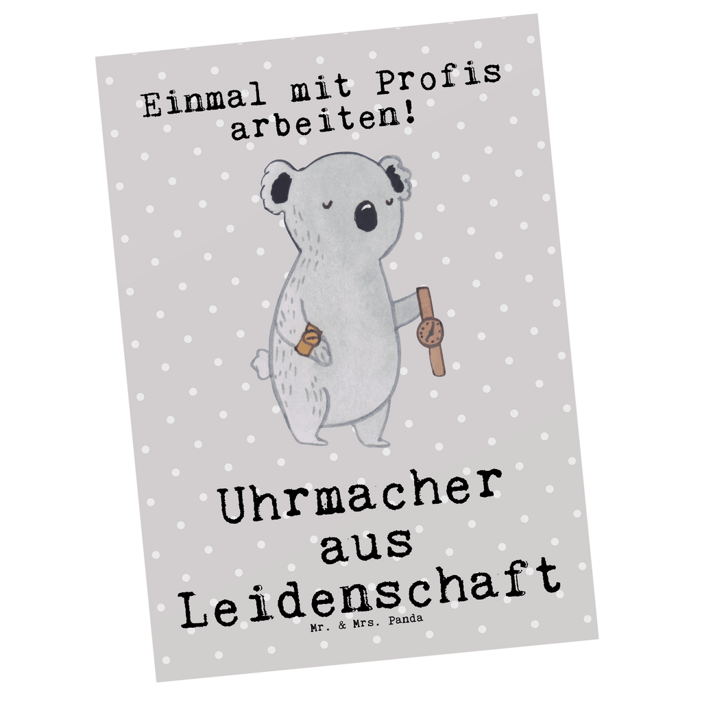 Postkarte Uhrmacher aus Leidenschaft Geschenkkarte, Grußkarte, Karte, Einladung, Ansichtskarte, Geburtstagskarte, Einladungskarte, Dankeskarte, Beruf, Ausbildung, Jubiläum, Abschied, Rente, Kollege, Kollegin, Geschenk, Schenken, Arbeitskollege, Mitarbeiter, Firma, Danke, Dankeschön