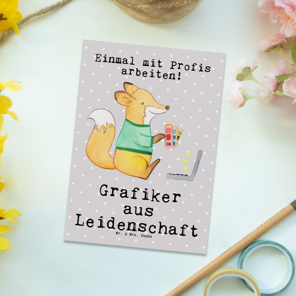 Postkarte Grafiker aus Leidenschaft Geschenkkarte, Grußkarte, Karte, Einladung, Ansichtskarte, Geburtstagskarte, Einladungskarte, Dankeskarte, Beruf, Ausbildung, Jubiläum, Abschied, Rente, Kollege, Kollegin, Geschenk, Schenken, Arbeitskollege, Mitarbeiter, Firma, Danke, Dankeschön, Grafiker, Designer, Mediengestalter, Grafikdesigner