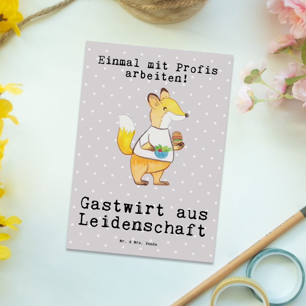 Postkarte Gastwirt aus Leidenschaft Geschenkkarte, Grußkarte, Karte, Einladung, Ansichtskarte, Geburtstagskarte, Einladungskarte, Dankeskarte, Beruf, Ausbildung, Jubiläum, Abschied, Rente, Kollege, Kollegin, Geschenk, Schenken, Arbeitskollege, Mitarbeiter, Firma, Danke, Dankeschön, Kneipenwirt, Gastwirt, Gaststätte, Kneipe, Eröffnung, Barkeeper, Bartender, Rum, Bar