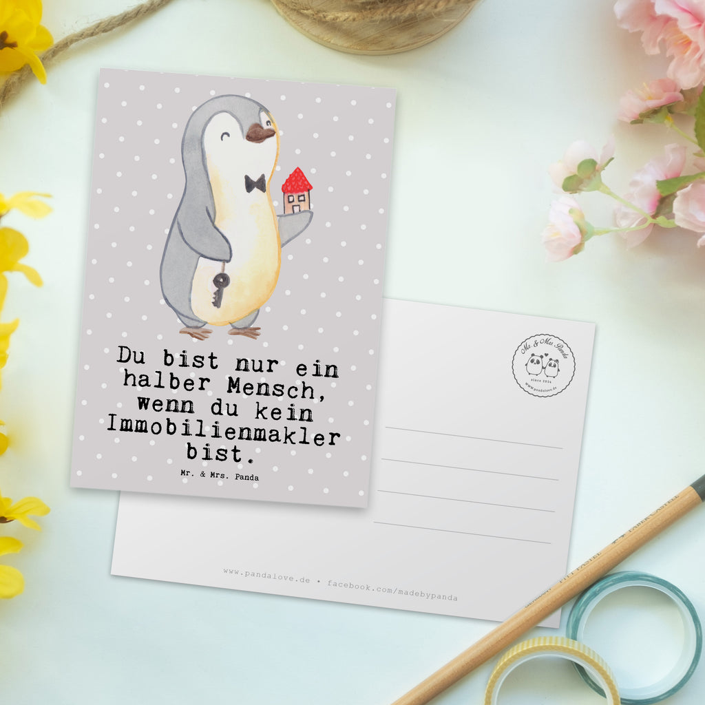 Postkarte Immobilienmakler mit Herz Geschenkkarte, Grußkarte, Karte, Einladung, Ansichtskarte, Geburtstagskarte, Einladungskarte, Dankeskarte, Beruf, Ausbildung, Jubiläum, Abschied, Rente, Kollege, Kollegin, Geschenk, Schenken, Arbeitskollege, Mitarbeiter, Firma, Danke, Dankeschön, Immobilienmakler, Immobilienhändler, Immobilienkaufmann, Immobilienbüro