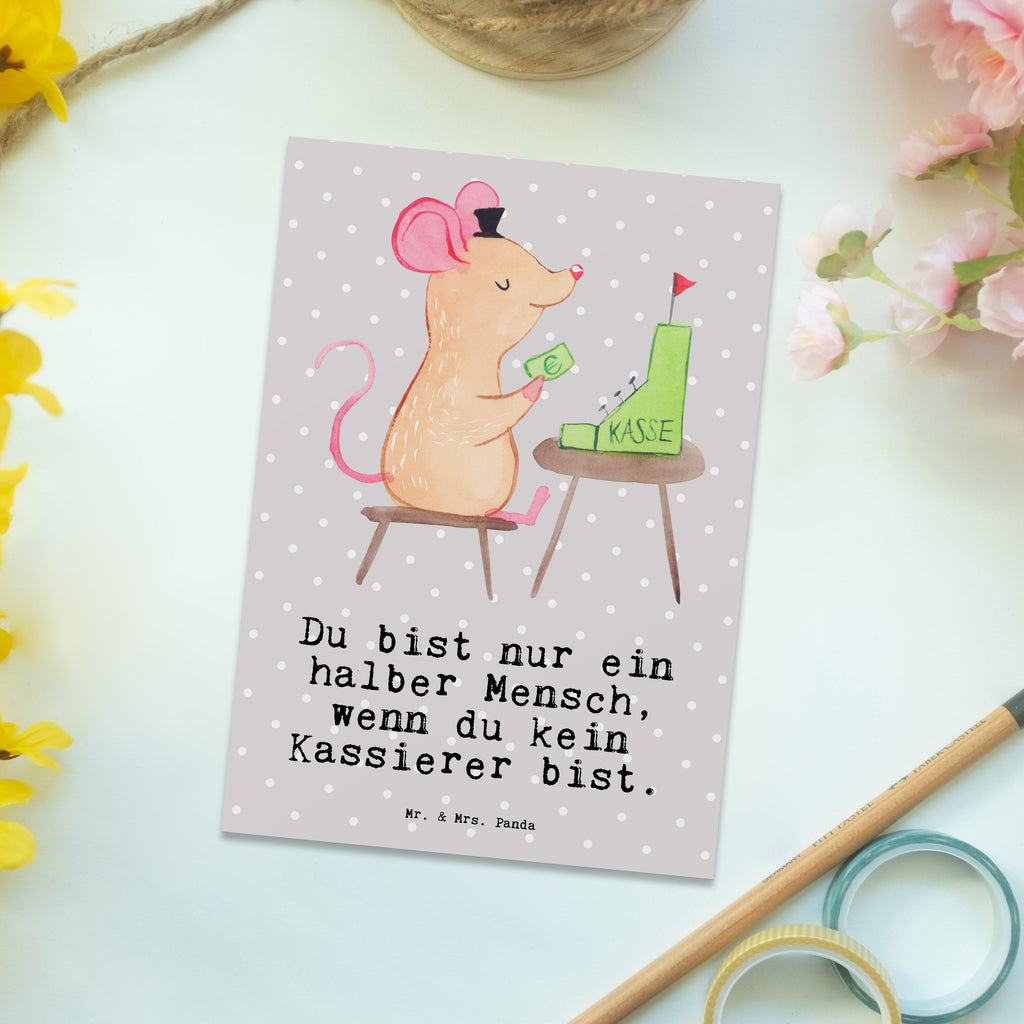 Postkarte Kassierer mit Herz Geschenkkarte, Grußkarte, Karte, Einladung, Ansichtskarte, Geburtstagskarte, Einladungskarte, Dankeskarte, Beruf, Ausbildung, Jubiläum, Abschied, Rente, Kollege, Kollegin, Geschenk, Schenken, Arbeitskollege, Mitarbeiter, Firma, Danke, Dankeschön, Kassierer, Kassenwart, Mitarbeiter Kasse