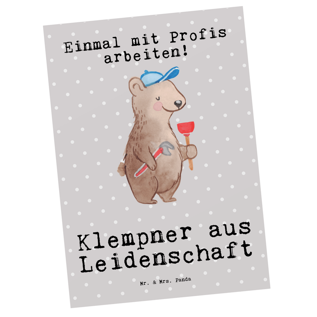 Postkarte Klempner aus Leidenschaft Geschenkkarte, Grußkarte, Karte, Einladung, Ansichtskarte, Geburtstagskarte, Einladungskarte, Dankeskarte, Beruf, Ausbildung, Jubiläum, Abschied, Rente, Kollege, Kollegin, Geschenk, Schenken, Arbeitskollege, Mitarbeiter, Firma, Danke, Dankeschön, Klempner, Handwerker, Installateur, Meister, Gesellenprüfung, Fachbetrieb, Bauklempner, Sanitärinstallationen