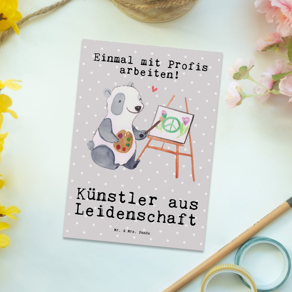 Postkarte Künstler aus Leidenschaft Geschenkkarte, Grußkarte, Karte, Einladung, Ansichtskarte, Geburtstagskarte, Einladungskarte, Dankeskarte, Beruf, Ausbildung, Jubiläum, Abschied, Rente, Kollege, Kollegin, Geschenk, Schenken, Arbeitskollege, Mitarbeiter, Firma, Danke, Dankeschön, Künstler, Maler, Kunstmaler, Galerie Eröffnung, Kunstschule