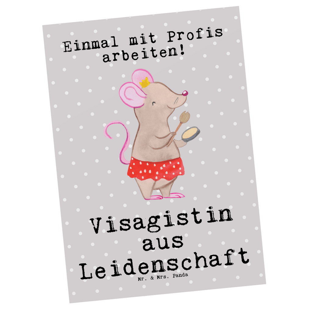 Postkarte Visagistin aus Leidenschaft Geschenkkarte, Grußkarte, Karte, Einladung, Ansichtskarte, Geburtstagskarte, Einladungskarte, Dankeskarte, Beruf, Ausbildung, Jubiläum, Abschied, Rente, Kollege, Kollegin, Geschenk, Schenken, Arbeitskollege, Mitarbeiter, Firma, Danke, Dankeschön, Kosmetikerin, Make Up Artist, Maskenbildnerin, Visagistin, Beauty Salon, Kosmetikstudio, Eröffnung