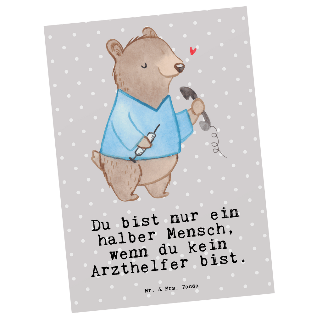 Postkarte Arzthelfer mit Herz Geschenkkarte, Grußkarte, Karte, Einladung, Ansichtskarte, Geburtstagskarte, Einladungskarte, Dankeskarte, Beruf, Ausbildung, Jubiläum, Abschied, Rente, Kollege, Kollegin, Geschenk, Schenken, Arbeitskollege, Mitarbeiter, Firma, Danke, Dankeschön, Arzthelfer, Medizinischer Fachangestellter