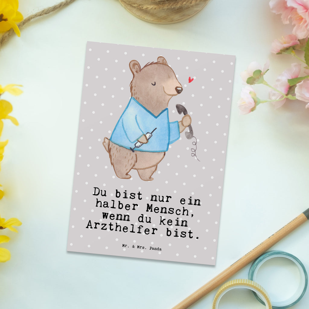 Postkarte Arzthelfer mit Herz Geschenkkarte, Grußkarte, Karte, Einladung, Ansichtskarte, Geburtstagskarte, Einladungskarte, Dankeskarte, Beruf, Ausbildung, Jubiläum, Abschied, Rente, Kollege, Kollegin, Geschenk, Schenken, Arbeitskollege, Mitarbeiter, Firma, Danke, Dankeschön, Arzthelfer, Medizinischer Fachangestellter