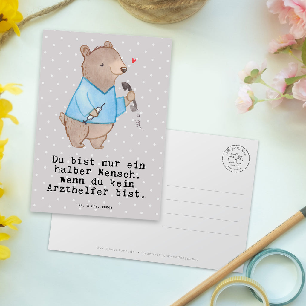 Postkarte Arzthelfer mit Herz Geschenkkarte, Grußkarte, Karte, Einladung, Ansichtskarte, Geburtstagskarte, Einladungskarte, Dankeskarte, Beruf, Ausbildung, Jubiläum, Abschied, Rente, Kollege, Kollegin, Geschenk, Schenken, Arbeitskollege, Mitarbeiter, Firma, Danke, Dankeschön, Arzthelfer, Medizinischer Fachangestellter