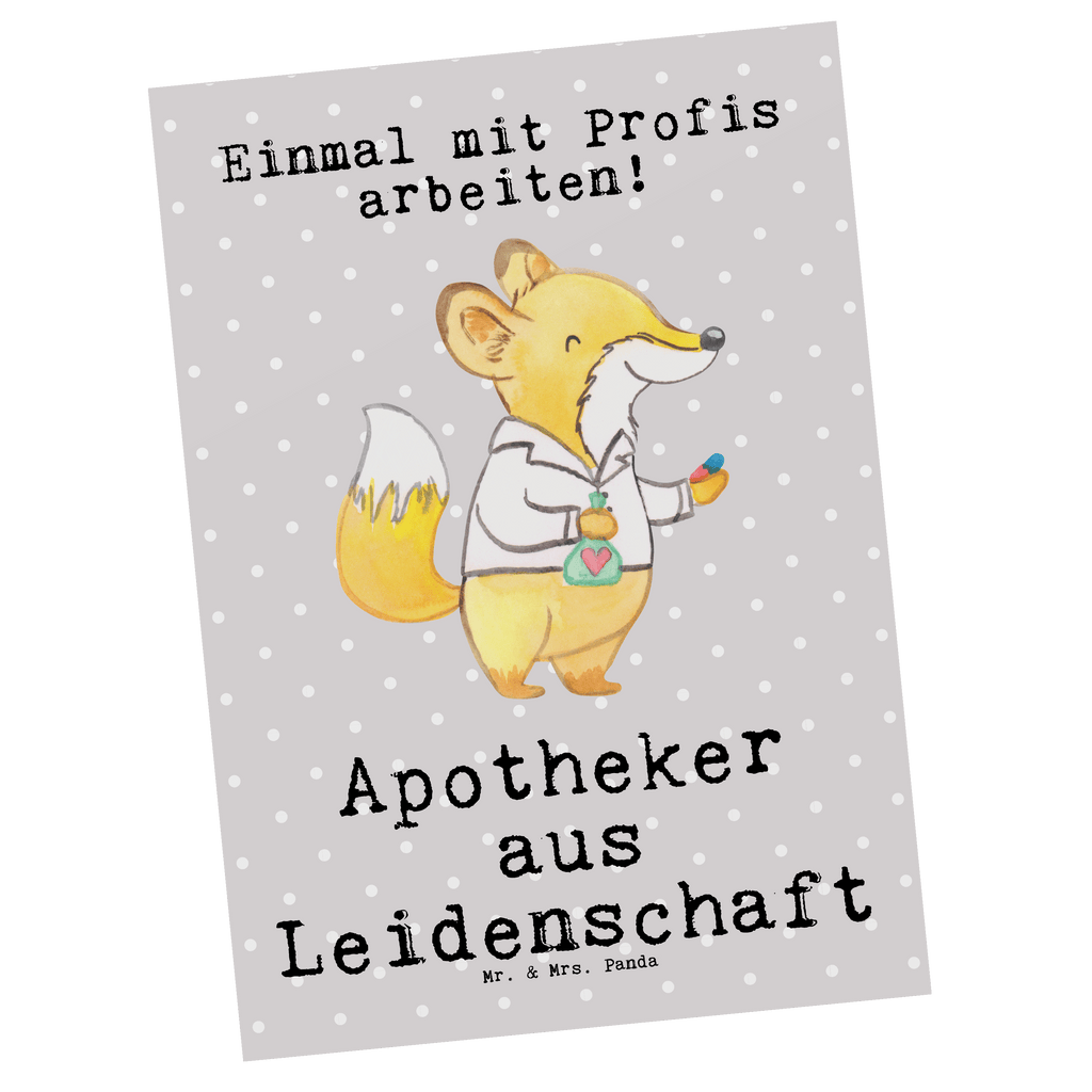 Postkarte Apotheker aus Leidenschaft Geschenkkarte, Grußkarte, Karte, Einladung, Ansichtskarte, Geburtstagskarte, Einladungskarte, Dankeskarte, Beruf, Ausbildung, Jubiläum, Abschied, Rente, Kollege, Kollegin, Geschenk, Schenken, Arbeitskollege, Mitarbeiter, Firma, Danke, Dankeschön, Apotheker, Pharmazie, Staatsexamen, Approbation, Eröffnung Apotheke