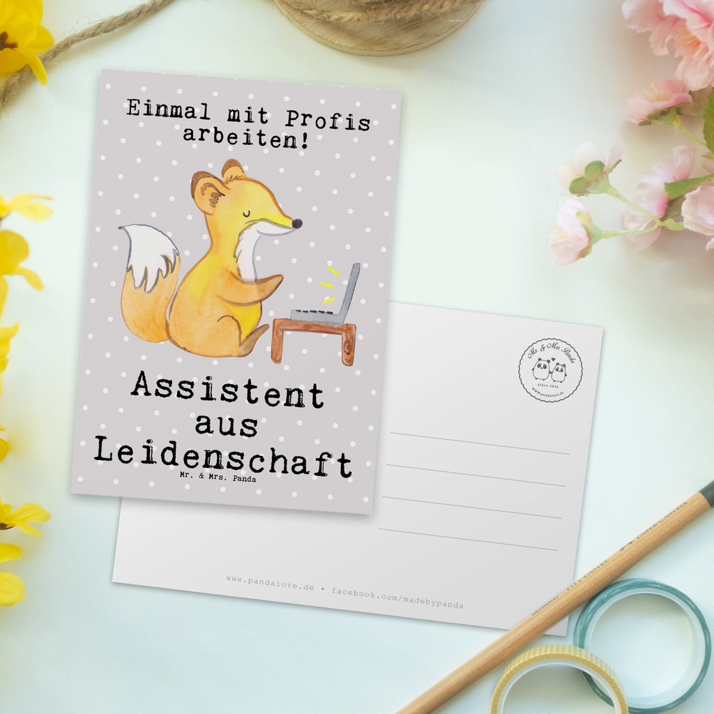Postkarte Assistent aus Leidenschaft Geschenkkarte, Grußkarte, Karte, Einladung, Ansichtskarte, Geburtstagskarte, Einladungskarte, Dankeskarte, Beruf, Ausbildung, Jubiläum, Abschied, Rente, Kollege, Kollegin, Geschenk, Schenken, Arbeitskollege, Mitarbeiter, Firma, Danke, Dankeschön