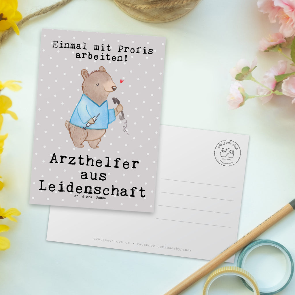 Postkarte Arzthelfer aus Leidenschaft Geschenkkarte, Grußkarte, Karte, Einladung, Ansichtskarte, Geburtstagskarte, Einladungskarte, Beruf, Ausbildung, Jubiläum, Abschied, Rente, Kollege, Kollegin, Geschenk, Schenken, Arbeitskollege, Mitarbeiter, Firma, Danke, Dankeschön, Arzthelfer, Medizinischer Fachangestellter