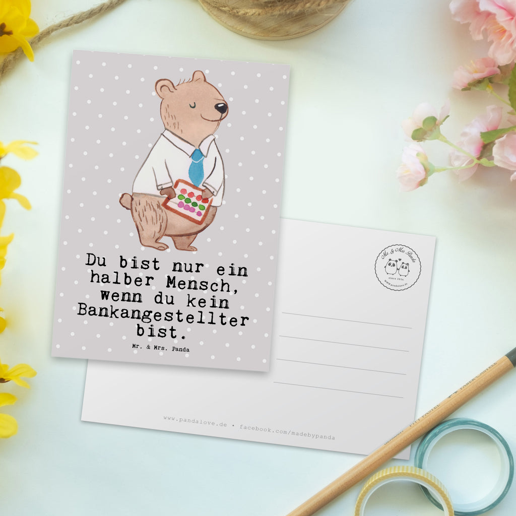 Postkarte Bankangestellter mit Herz Geschenkkarte, Grußkarte, Karte, Einladung, Ansichtskarte, Geburtstagskarte, Einladungskarte, Beruf, Ausbildung, Jubiläum, Abschied, Rente, Kollege, Kollegin, Geschenk, Schenken, Arbeitskollege, Mitarbeiter, Firma, Danke, Dankeschön, Bankangestellter, Bankfachmann, Bänker, Bankberater