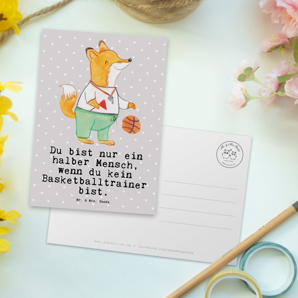 Postkarte Basketballtrainer mit Herz Geschenkkarte, Grußkarte, Karte, Einladung, Ansichtskarte, Geburtstagskarte, Einladungskarte, Dankeskarte, Beruf, Ausbildung, Jubiläum, Abschied, Rente, Kollege, Kollegin, Geschenk, Schenken, Arbeitskollege, Mitarbeiter, Firma, Danke, Dankeschön, Basketballtrainer, Basketball, Sport, Ballsport, Basketballcoach, Basketballer, Verein