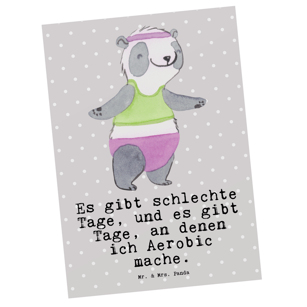 Postkarte Panda Aerobic Tage Geschenkkarte, Grußkarte, Karte, Einladung, Ansichtskarte, Geburtstagskarte, Einladungskarte, Dankeskarte, Geschenk, Sport, Sportart, Hobby, Schenken, Danke, Dankeschön, Auszeichnung, Gewinn, Sportler, Aerobic, Aerobic Fitness, Fitnessstudio