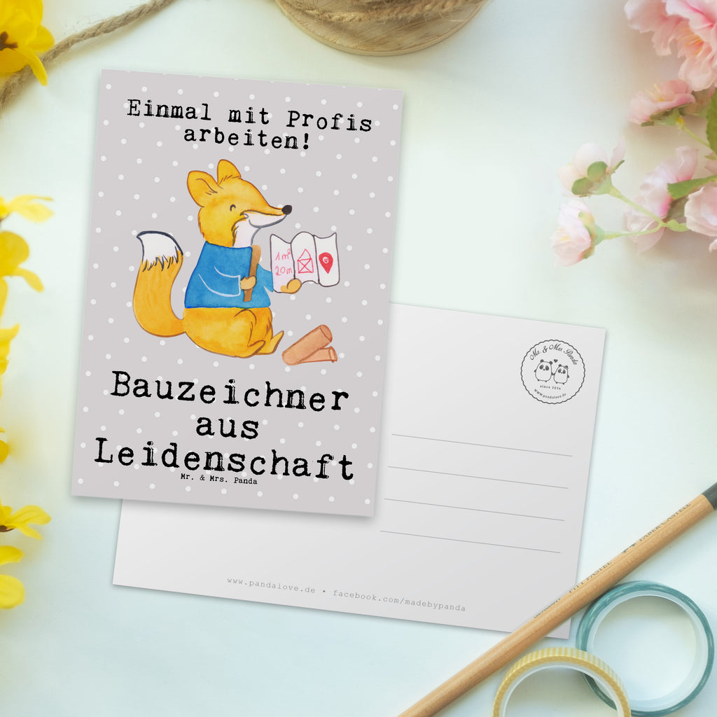 Postkarte Bauzeichner aus Leidenschaft Geschenkkarte, Grußkarte, Karte, Einladung, Ansichtskarte, Geburtstagskarte, Einladungskarte, Dankeskarte, Beruf, Ausbildung, Jubiläum, Abschied, Rente, Kollege, Kollegin, Geschenk, Schenken, Arbeitskollege, Mitarbeiter, Firma, Danke, Dankeschön