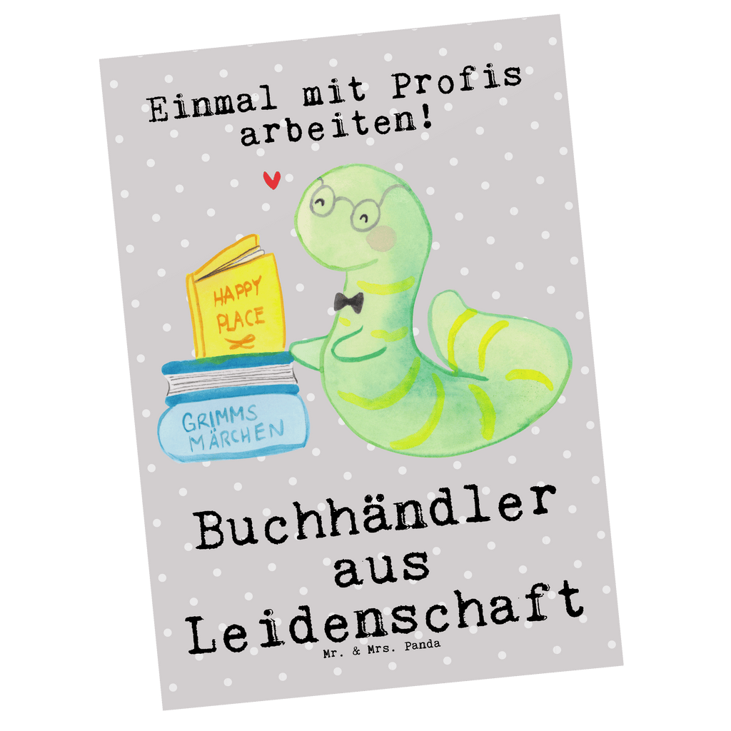 Postkarte Buchhändler aus Leidenschaft Geschenkkarte, Grußkarte, Karte, Einladung, Ansichtskarte, Geburtstagskarte, Einladungskarte, Beruf, Ausbildung, Jubiläum, Abschied, Rente, Kollege, Kollegin, Geschenk, Schenken, Arbeitskollege, Mitarbeiter, Firma, Danke, Dankeschön, Buchhändler, Buchhandlung, Buchverkäufer, Bibliothekar, Bücherwurm