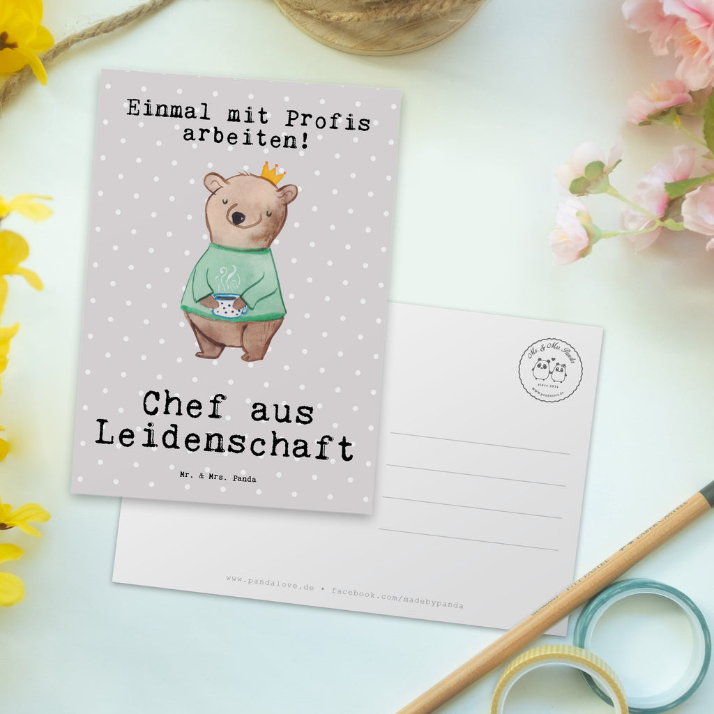 Postkarte Chef aus Leidenschaft Geschenkkarte, Grußkarte, Karte, Einladung, Ansichtskarte, Geburtstagskarte, Einladungskarte, Dankeskarte, Beruf, Ausbildung, Jubiläum, Abschied, Rente, Kollege, Kollegin, Geschenk, Schenken, Arbeitskollege, Mitarbeiter, Firma, Danke, Dankeschön, CEO, Chef, Führungskraft, Geschäftsinhaber, Firmeninhaber, Unternehmensinhaber, Direktor, Leiter
