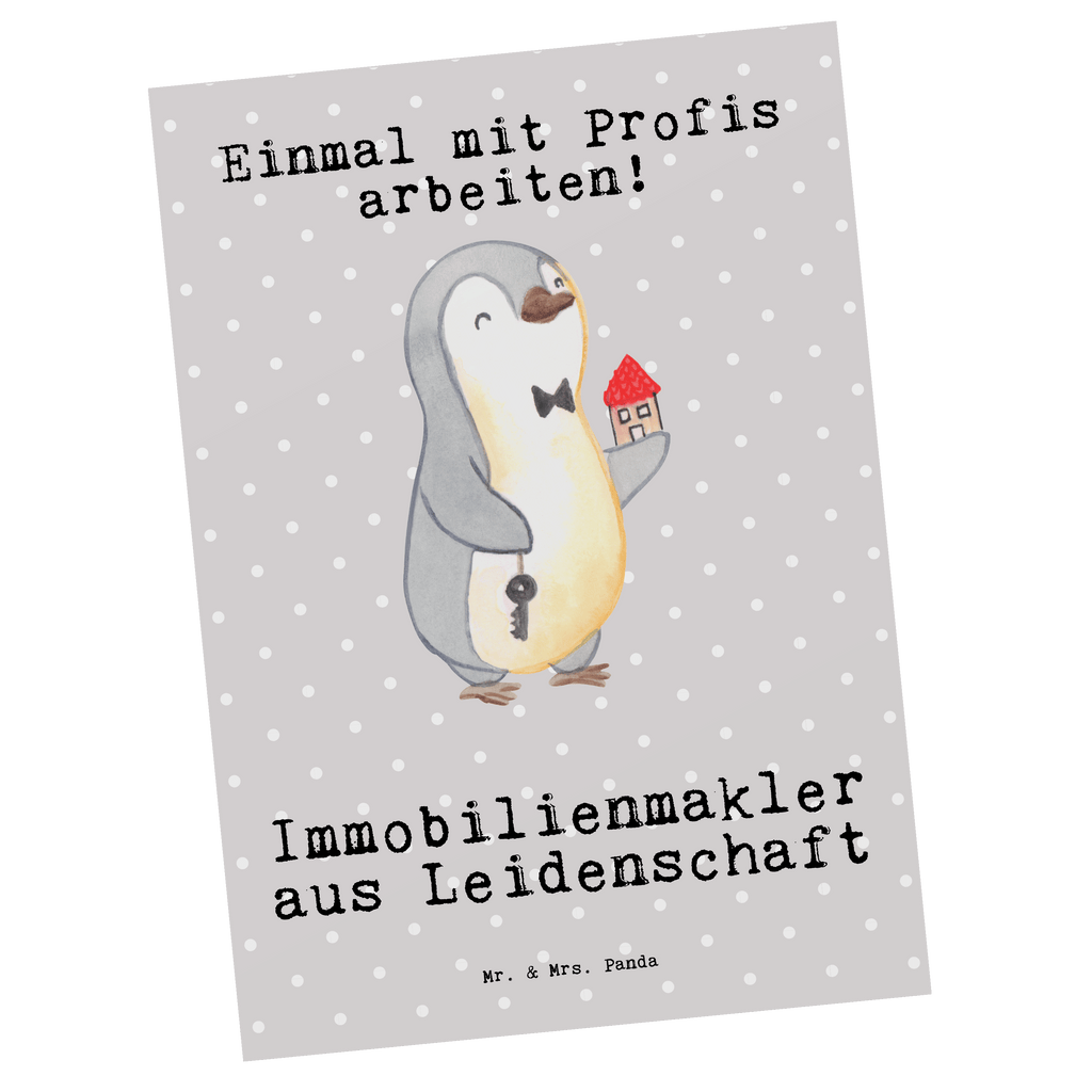 Postkarte Immobilienmakler aus Leidenschaft Geschenkkarte, Grußkarte, Karte, Einladung, Ansichtskarte, Geburtstagskarte, Einladungskarte, Dankeskarte, Beruf, Ausbildung, Jubiläum, Abschied, Rente, Kollege, Kollegin, Geschenk, Schenken, Arbeitskollege, Mitarbeiter, Firma, Danke, Dankeschön, Immobilienmakler, Immobilienhändler, Immobilienkaufmann, Immobilienbüro