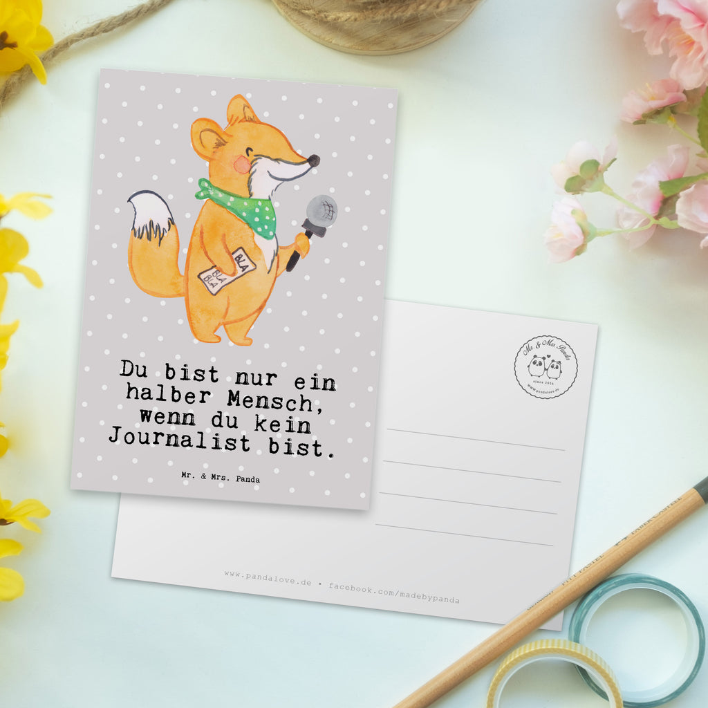 Postkarte Journalist mit Herz Geschenkkarte, Grußkarte, Karte, Einladung, Ansichtskarte, Geburtstagskarte, Einladungskarte, Beruf, Ausbildung, Jubiläum, Abschied, Rente, Kollege, Kollegin, Geschenk, Schenken, Arbeitskollege, Mitarbeiter, Firma, Danke, Dankeschön, Journalist, Reporter, Redakteur, Pressebüro, Studium