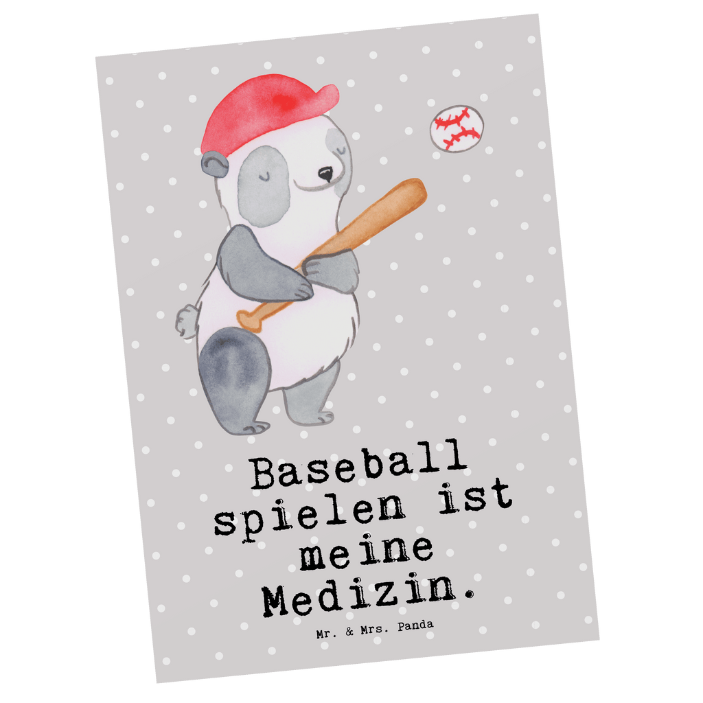 Postkarte Panda Baseball spielen Medizin Geschenkkarte, Grußkarte, Karte, Einladung, Ansichtskarte, Geburtstagskarte, Einladungskarte, Dankeskarte, Geschenk, Sport, Sportart, Hobby, Schenken, Danke, Dankeschön, Auszeichnung, Gewinn, Sportler, Baseball spielen, Baseball Spielen, Baseball Match, Ballsport, Baseballplatz, Baseballverein