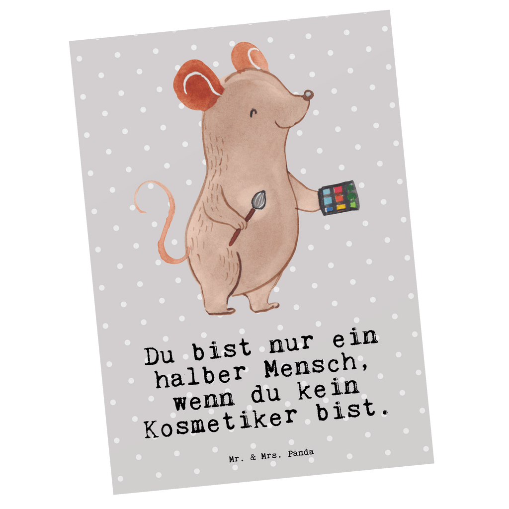 Postkarte Kosmetiker mit Herz Geschenkkarte, Grußkarte, Karte, Einladung, Ansichtskarte, Geburtstagskarte, Einladungskarte, Beruf, Ausbildung, Jubiläum, Abschied, Rente, Kollege, Kollegin, Geschenk, Schenken, Arbeitskollege, Mitarbeiter, Firma, Danke, Dankeschön, Kosmetiker, Make Up Artist, Maskenbildner, Visagist, Beauty Salon, Kosmetikstudio, Eröffnung