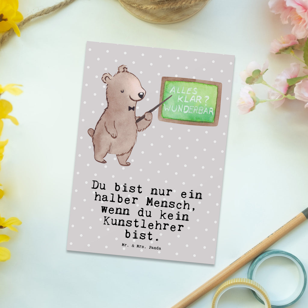 Postkarte Kunstlehrer mit Herz Geschenkkarte, Grußkarte, Karte, Einladung, Ansichtskarte, Geburtstagskarte, Einladungskarte, Beruf, Ausbildung, Jubiläum, Abschied, Rente, Kollege, Kollegin, Geschenk, Schenken, Arbeitskollege, Mitarbeiter, Firma, Danke, Dankeschön, Kunstlehrer, Kunstunterricht, Kunstschule