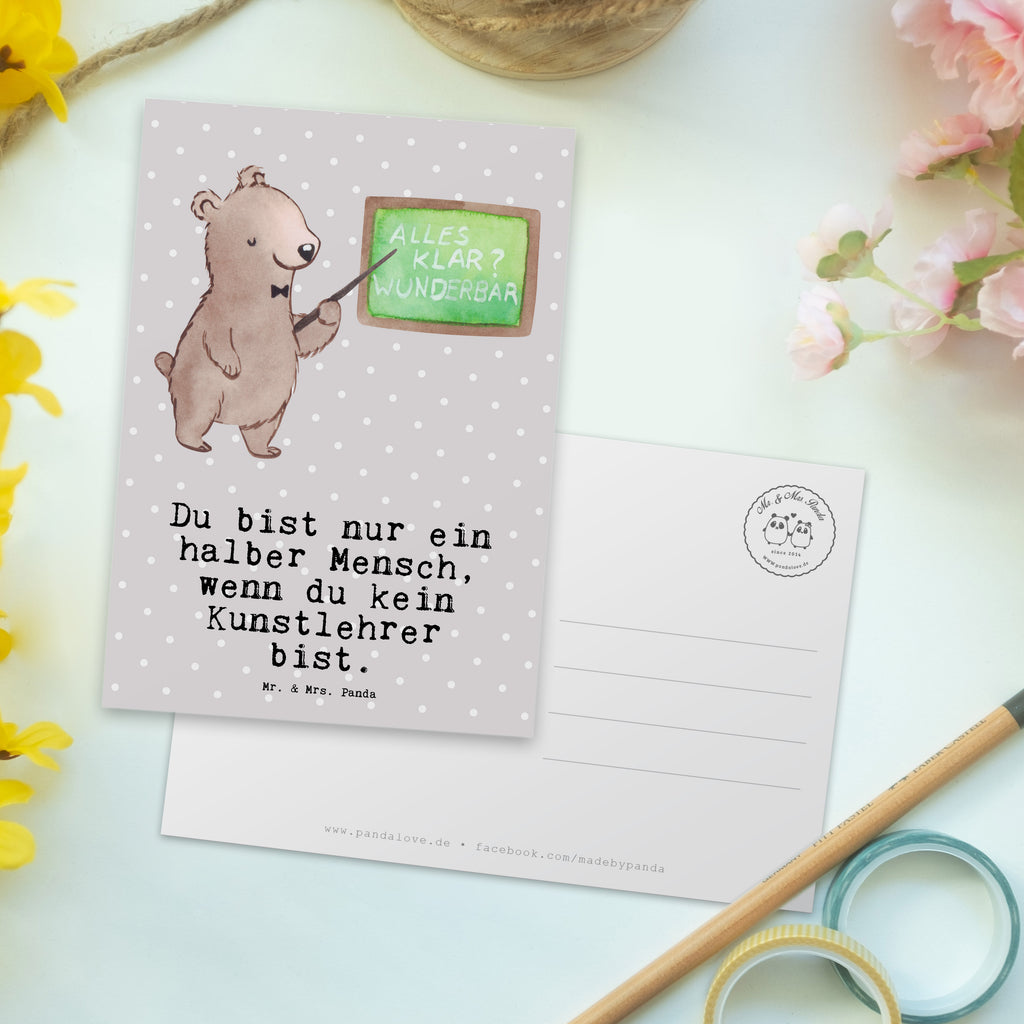 Postkarte Kunstlehrer mit Herz Geschenkkarte, Grußkarte, Karte, Einladung, Ansichtskarte, Geburtstagskarte, Einladungskarte, Beruf, Ausbildung, Jubiläum, Abschied, Rente, Kollege, Kollegin, Geschenk, Schenken, Arbeitskollege, Mitarbeiter, Firma, Danke, Dankeschön, Kunstlehrer, Kunstunterricht, Kunstschule